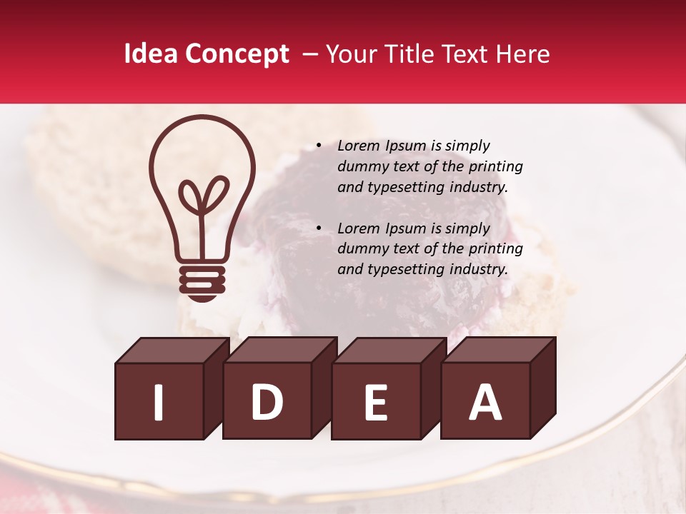 A White Plate Topped With A Pastry Covered In Jelly PowerPoint Template