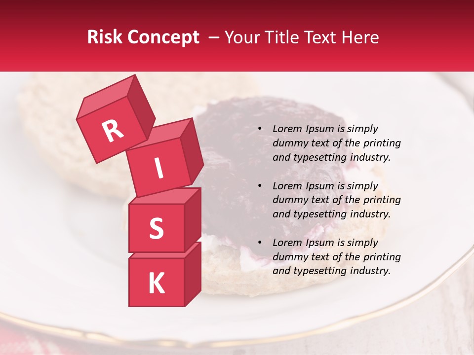 A White Plate Topped With A Pastry Covered In Jelly PowerPoint Template