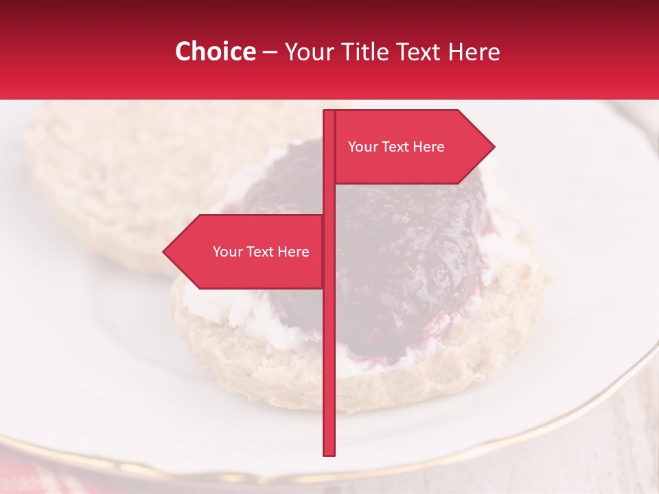 A White Plate Topped With A Pastry Covered In Jelly PowerPoint Template