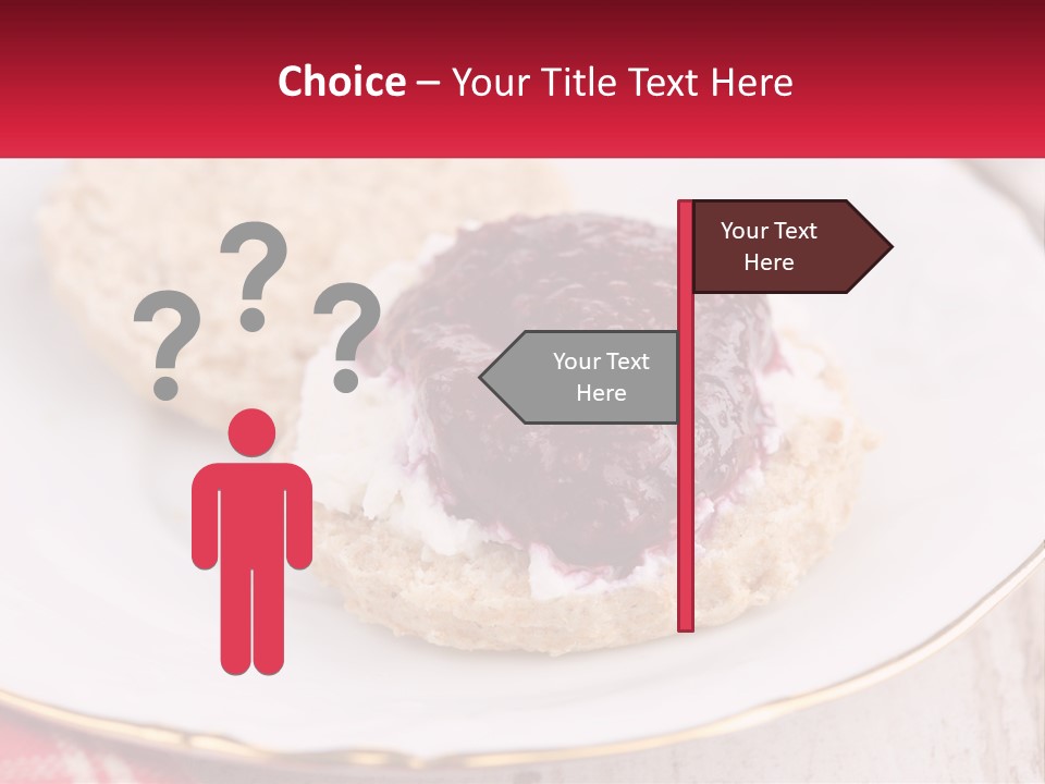 A White Plate Topped With A Pastry Covered In Jelly PowerPoint Template