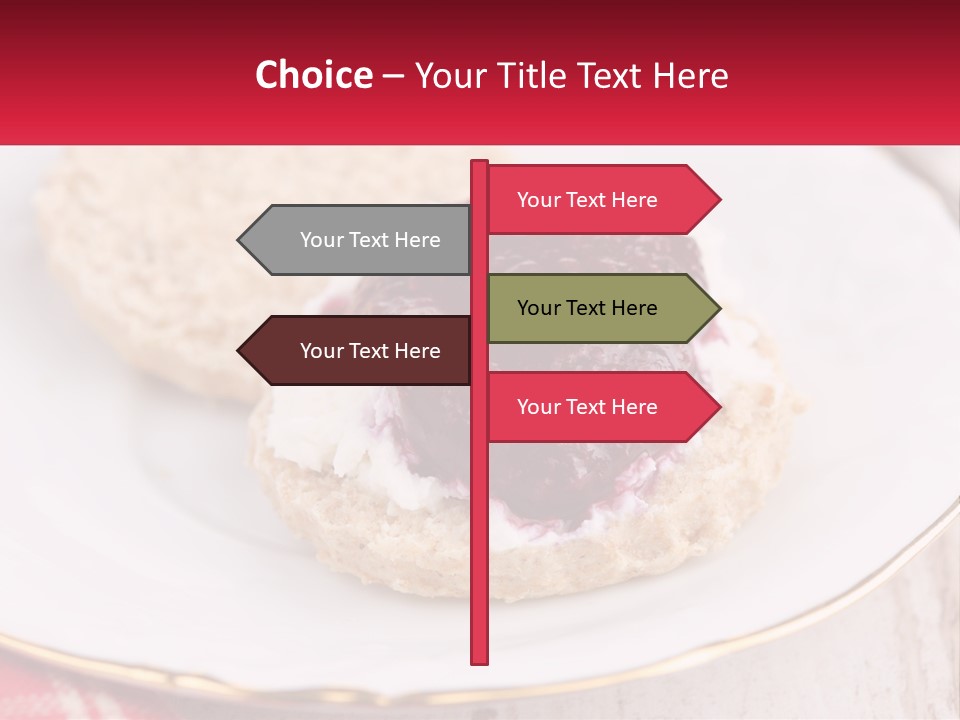 A White Plate Topped With A Pastry Covered In Jelly PowerPoint Template