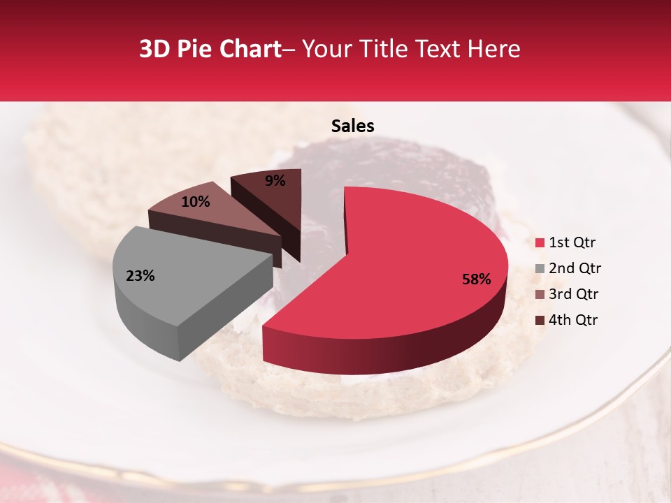 A White Plate Topped With A Pastry Covered In Jelly PowerPoint Template