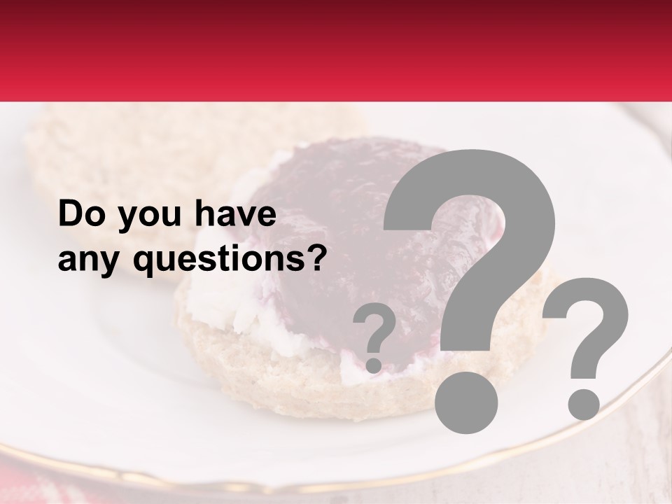 A White Plate Topped With A Pastry Covered In Jelly PowerPoint Template