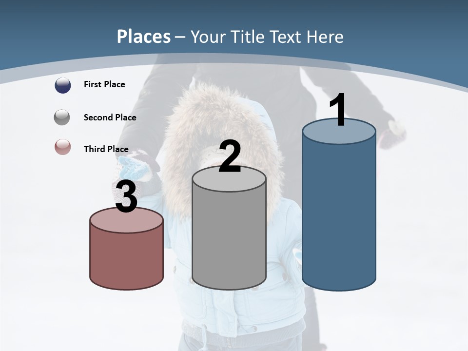 A Woman And A Child Playing In The Snow PowerPoint Template