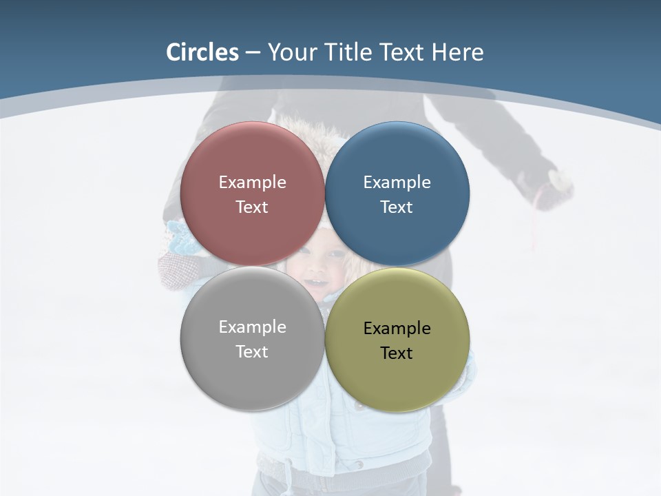 A Woman And A Child Playing In The Snow PowerPoint Template