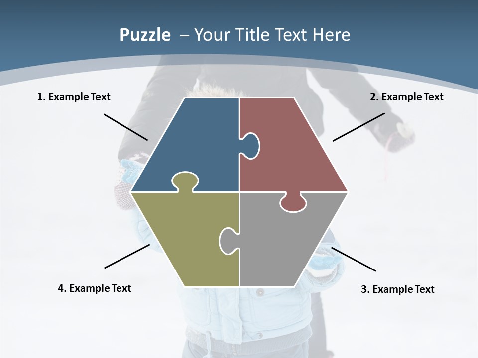 A Woman And A Child Playing In The Snow PowerPoint Template