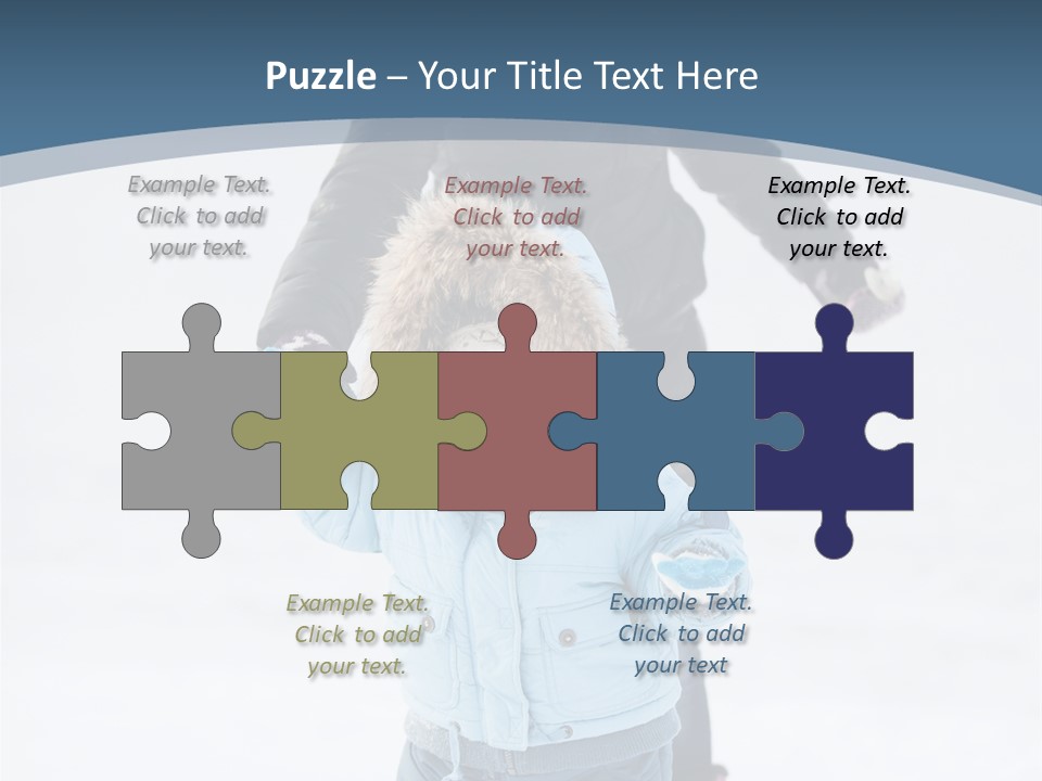 A Woman And A Child Playing In The Snow PowerPoint Template