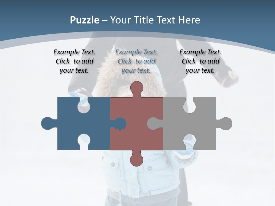 A Woman And A Child Playing In The Snow PowerPoint Template