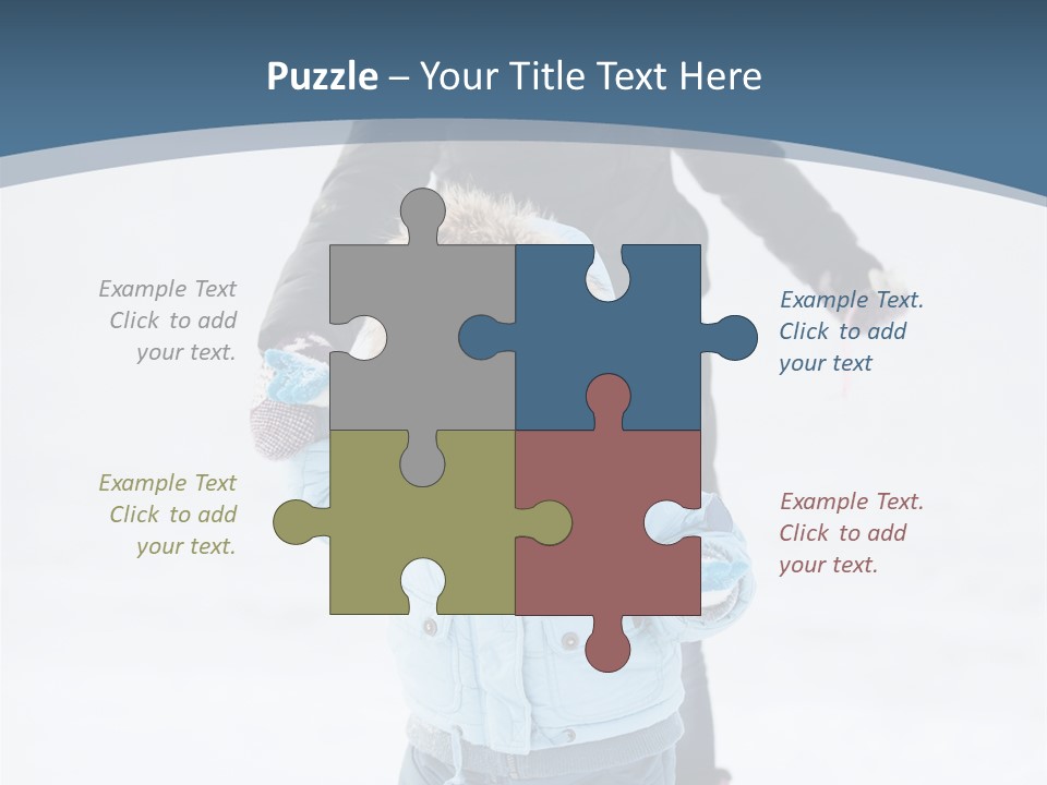 A Woman And A Child Playing In The Snow PowerPoint Template