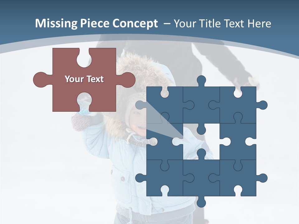 A Woman And A Child Playing In The Snow PowerPoint Template