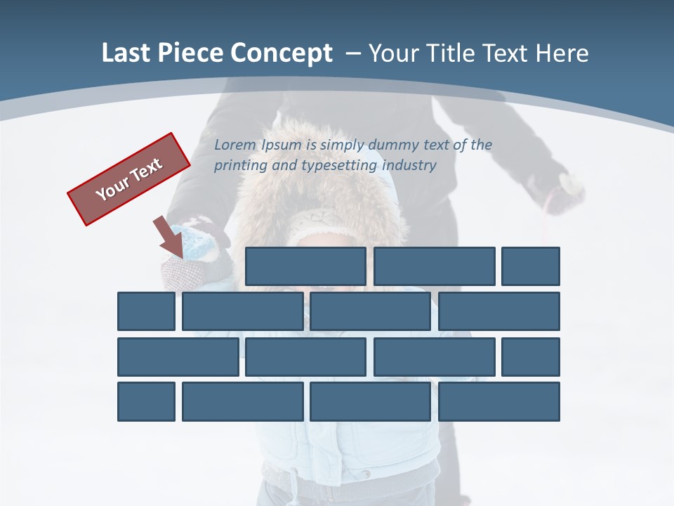 A Woman And A Child Playing In The Snow PowerPoint Template