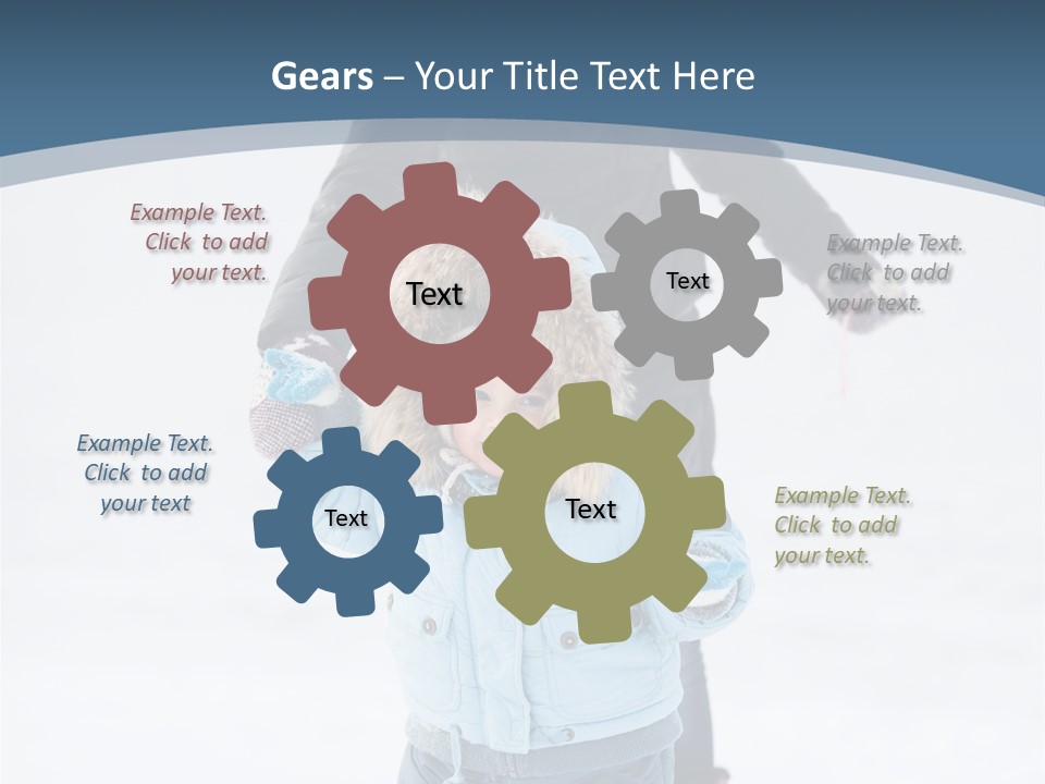 A Woman And A Child Playing In The Snow PowerPoint Template