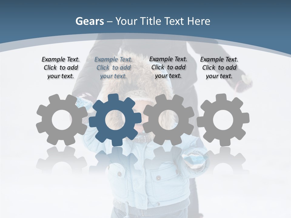 A Woman And A Child Playing In The Snow PowerPoint Template