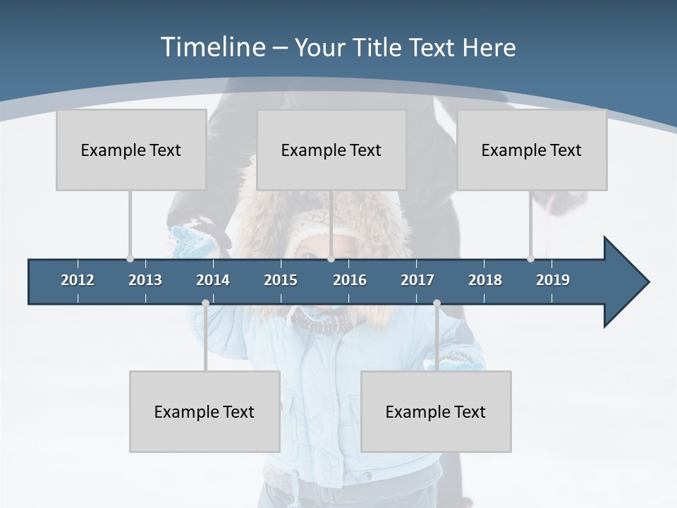 A Woman And A Child Playing In The Snow PowerPoint Template