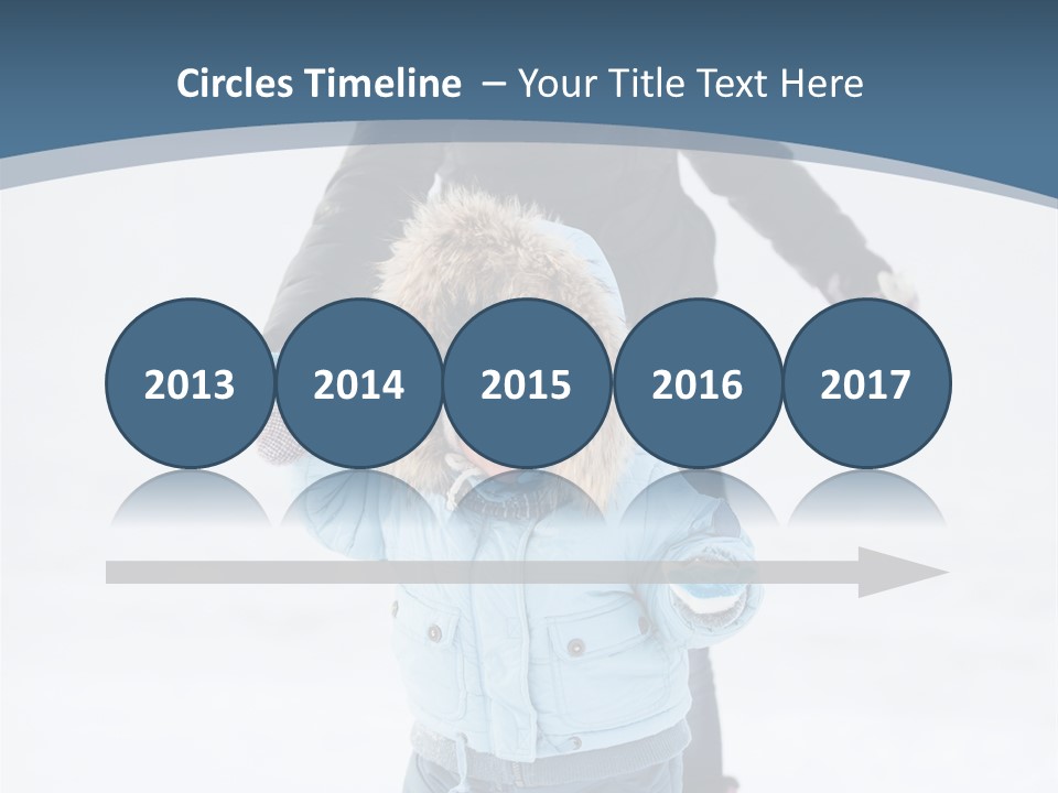 A Woman And A Child Playing In The Snow PowerPoint Template