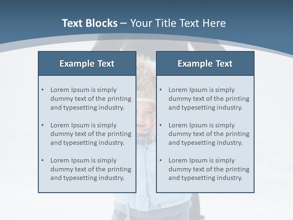 A Woman And A Child Playing In The Snow PowerPoint Template