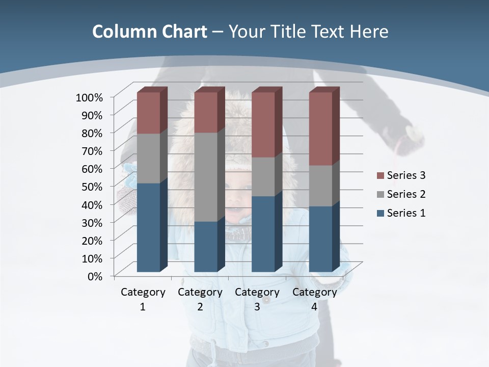 A Woman And A Child Playing In The Snow PowerPoint Template