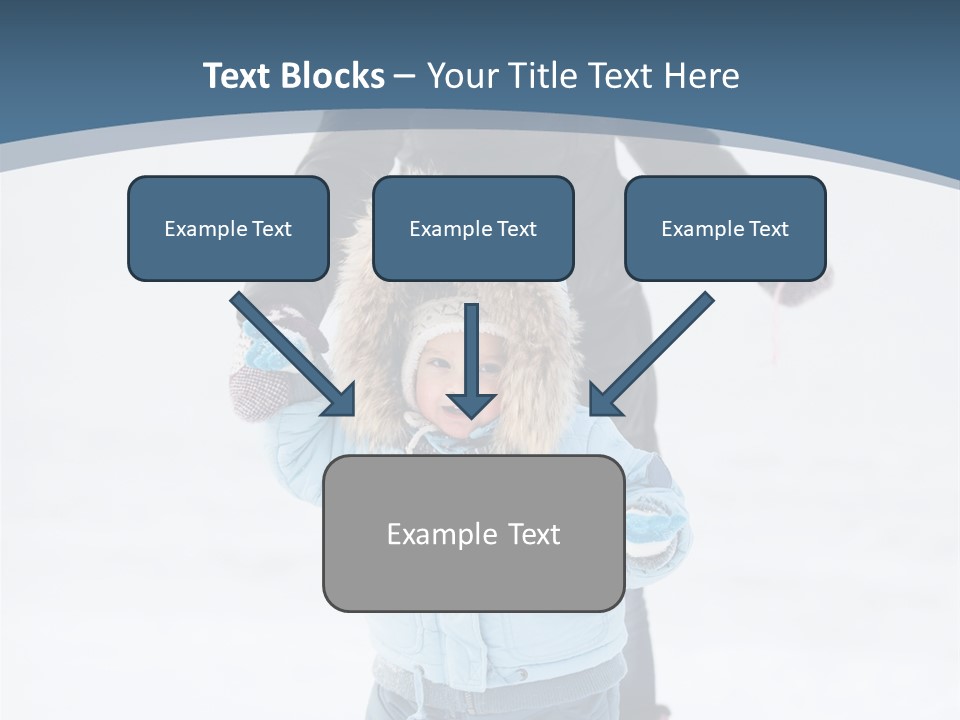 A Woman And A Child Playing In The Snow PowerPoint Template