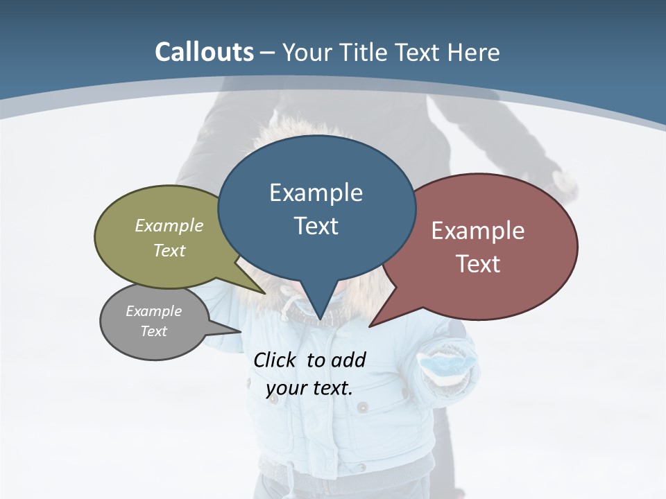 A Woman And A Child Playing In The Snow PowerPoint Template