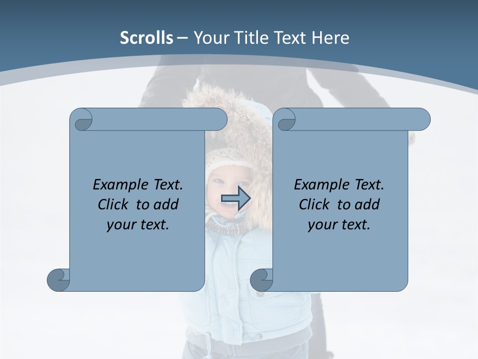 A Woman And A Child Playing In The Snow PowerPoint Template