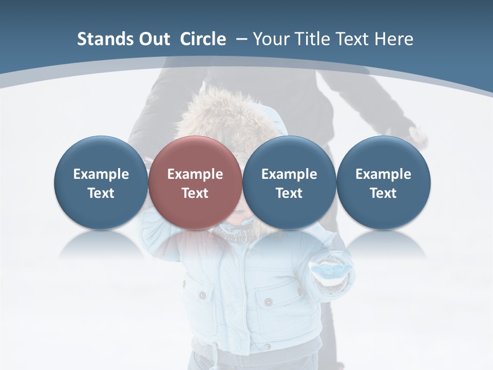 A Woman And A Child Playing In The Snow PowerPoint Template
