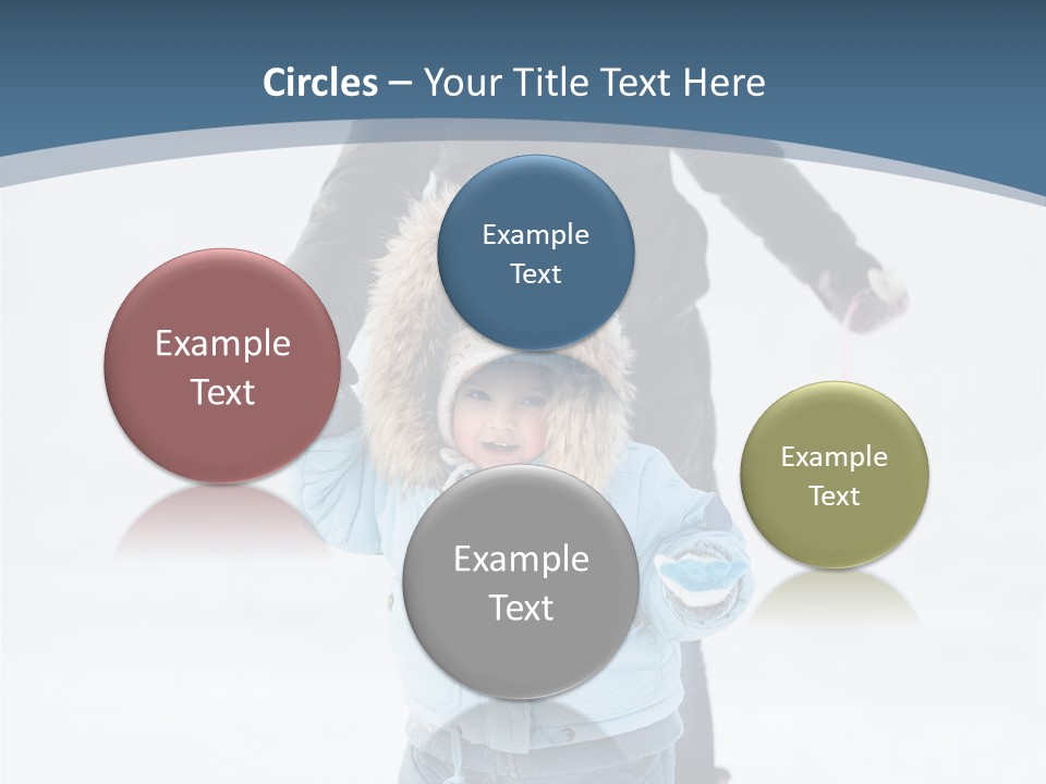 A Woman And A Child Playing In The Snow PowerPoint Template