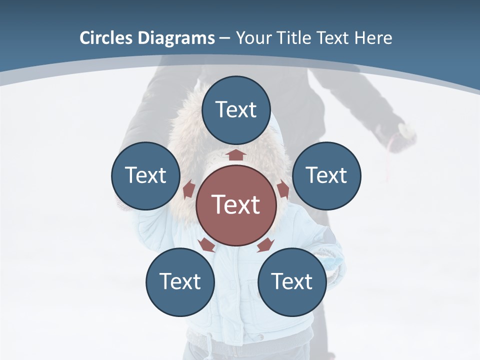 A Woman And A Child Playing In The Snow PowerPoint Template