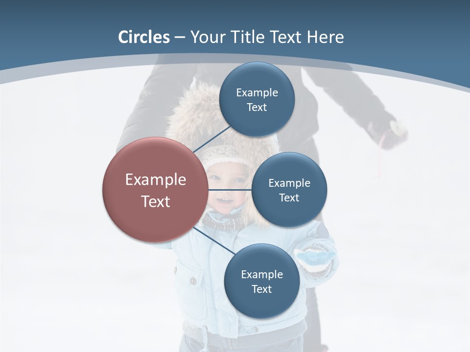 A Woman And A Child Playing In The Snow PowerPoint Template