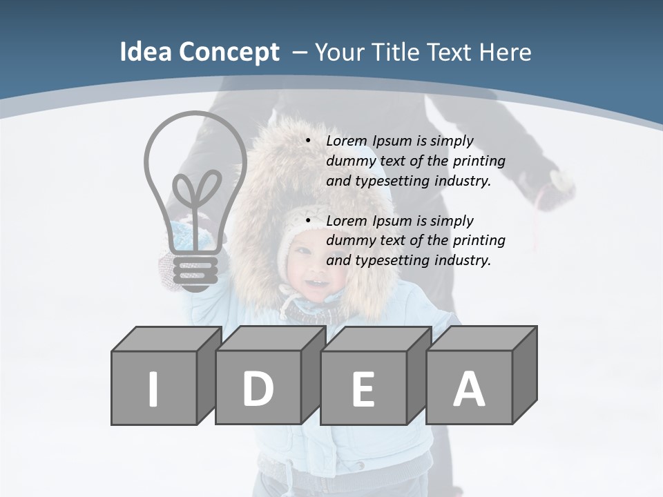 A Woman And A Child Playing In The Snow PowerPoint Template