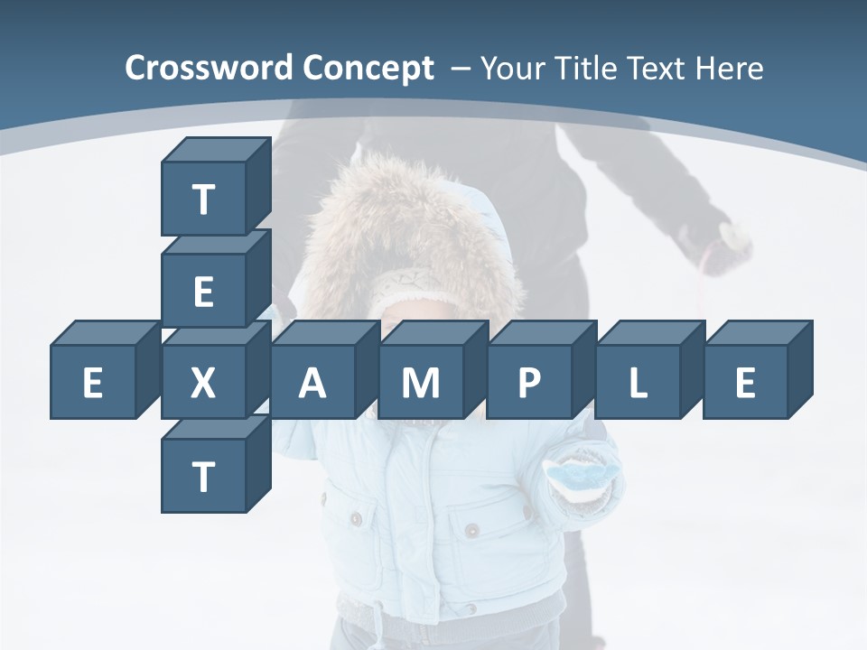 A Woman And A Child Playing In The Snow PowerPoint Template