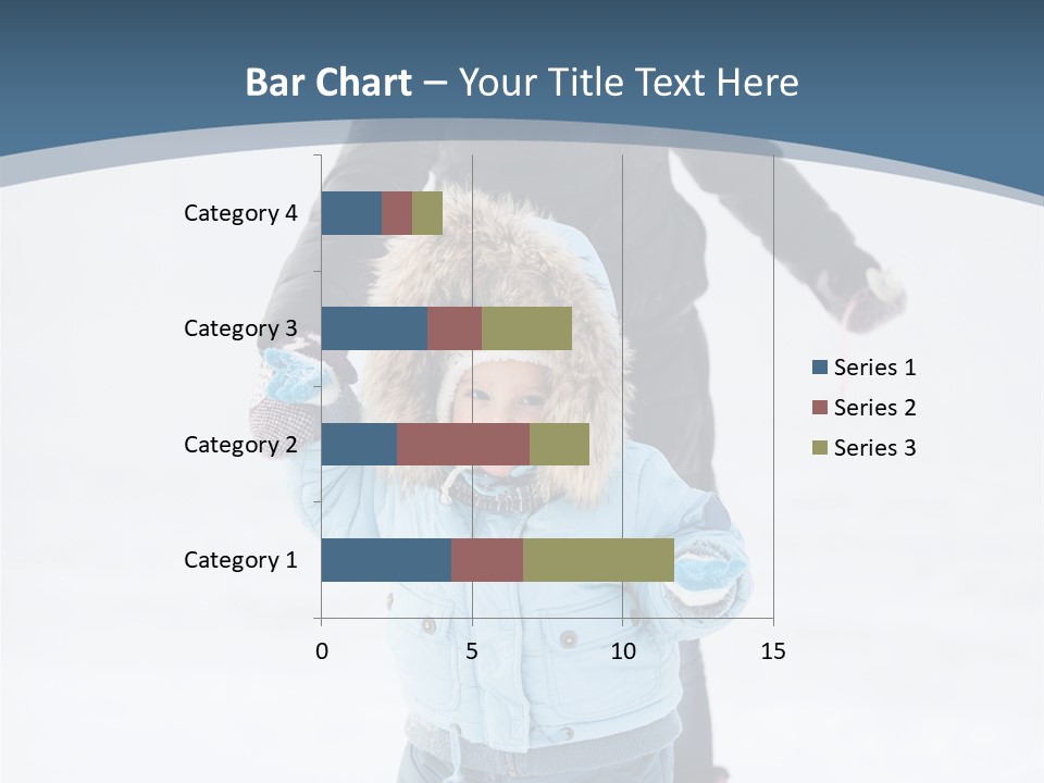 A Woman And A Child Playing In The Snow PowerPoint Template