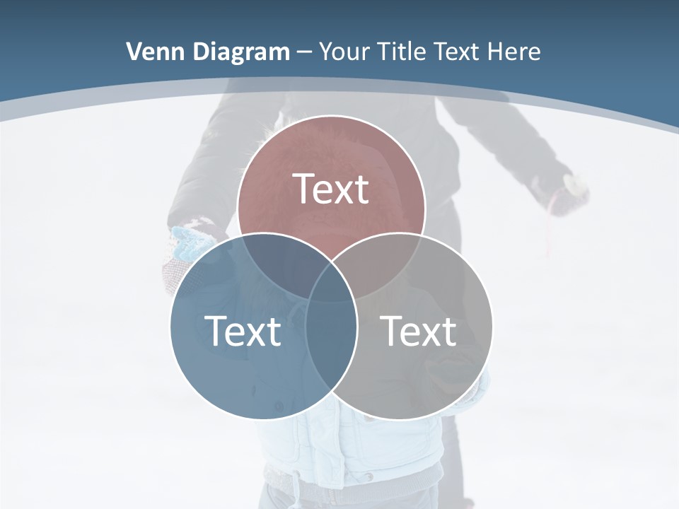 A Woman And A Child Playing In The Snow PowerPoint Template