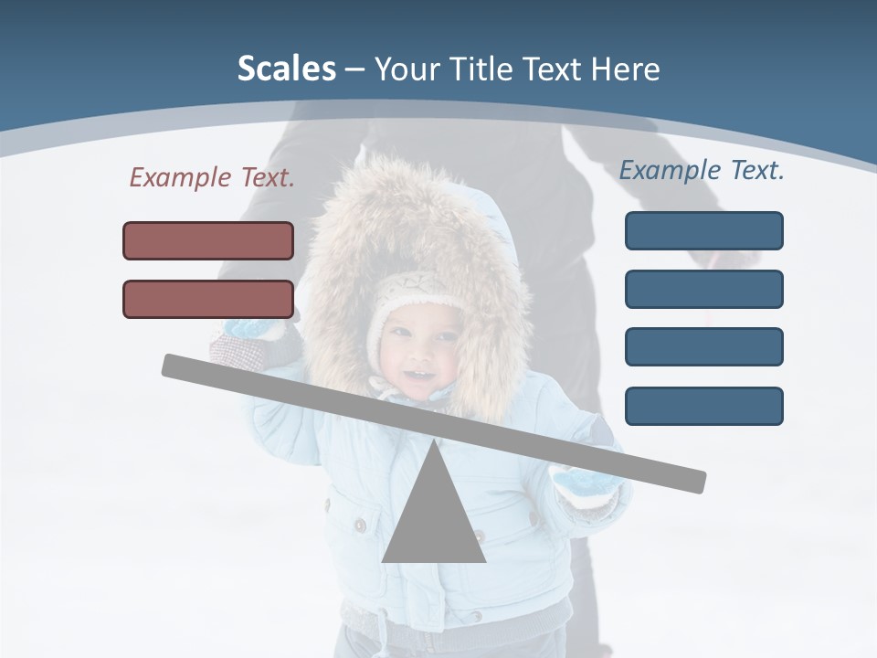 A Woman And A Child Playing In The Snow PowerPoint Template