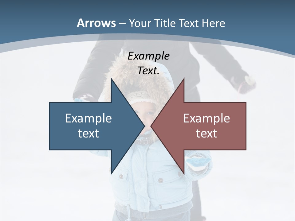 A Woman And A Child Playing In The Snow PowerPoint Template