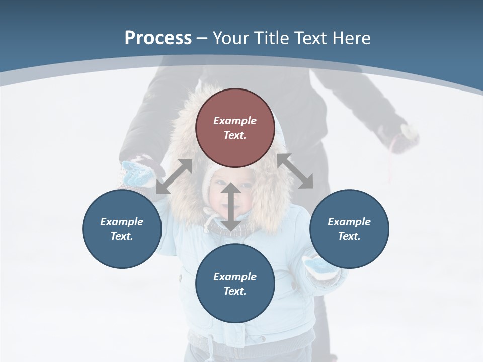 A Woman And A Child Playing In The Snow PowerPoint Template