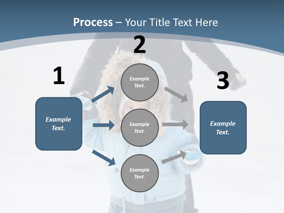 A Woman And A Child Playing In The Snow PowerPoint Template