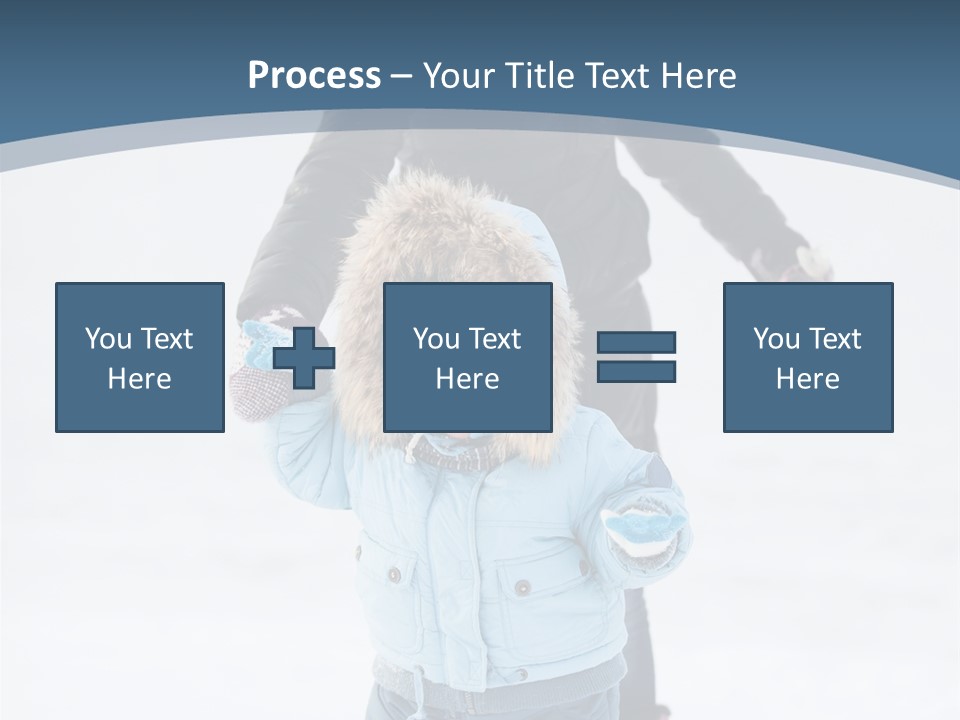 A Woman And A Child Playing In The Snow PowerPoint Template