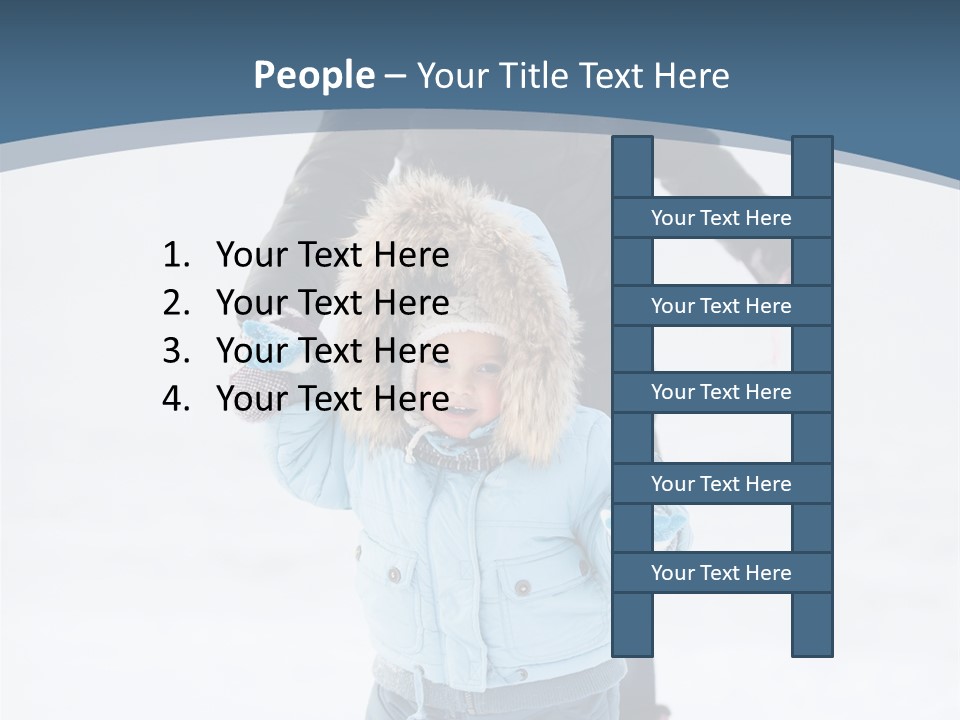 A Woman And A Child Playing In The Snow PowerPoint Template