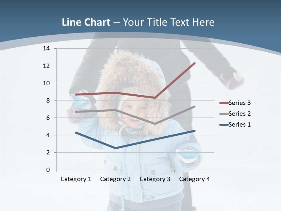 A Woman And A Child Playing In The Snow PowerPoint Template