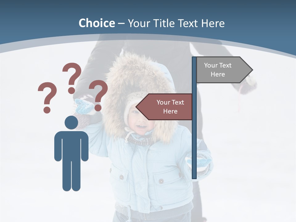 A Woman And A Child Playing In The Snow PowerPoint Template