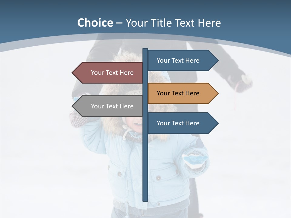 A Woman And A Child Playing In The Snow PowerPoint Template