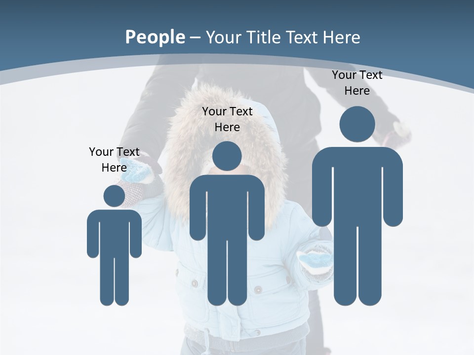 A Woman And A Child Playing In The Snow PowerPoint Template