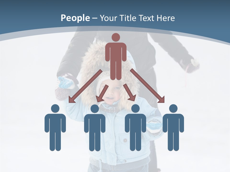 A Woman And A Child Playing In The Snow PowerPoint Template