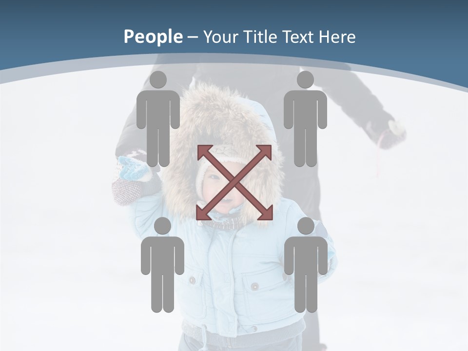 A Woman And A Child Playing In The Snow PowerPoint Template