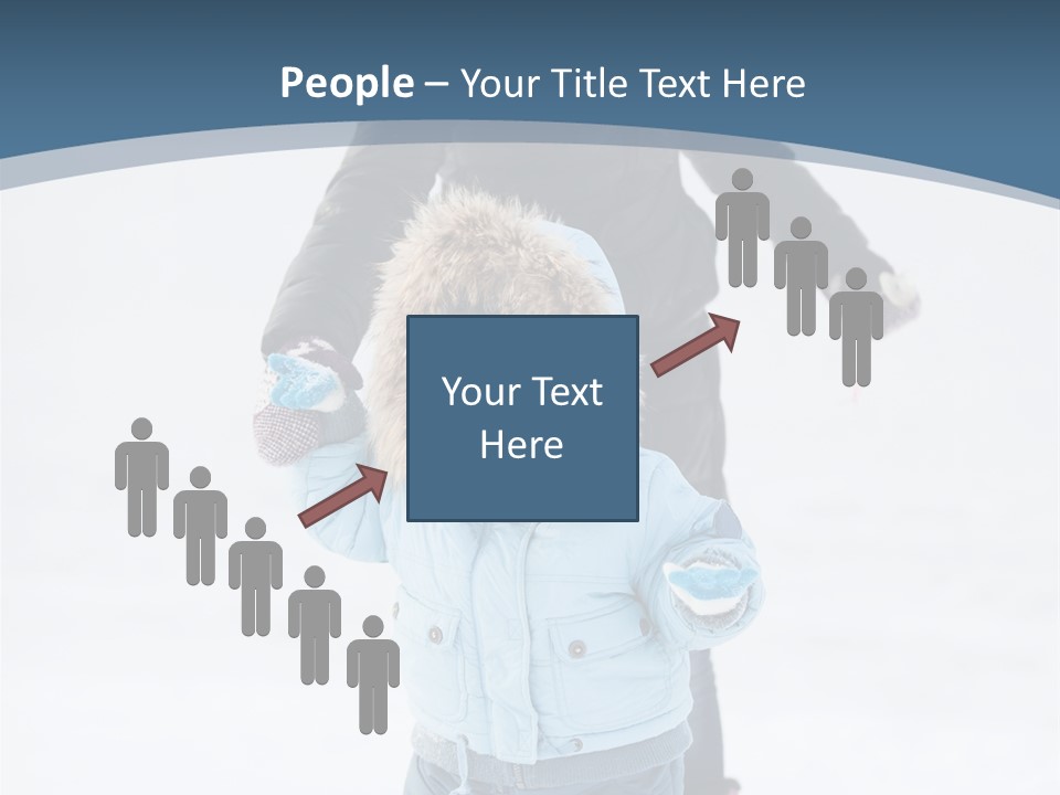 A Woman And A Child Playing In The Snow PowerPoint Template