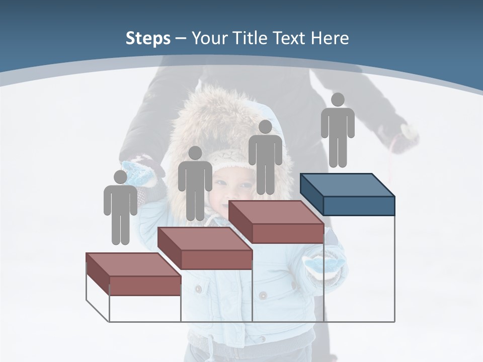 A Woman And A Child Playing In The Snow PowerPoint Template