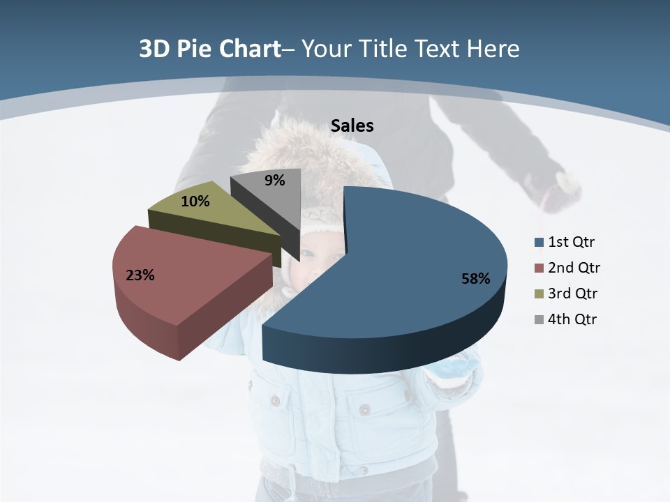 A Woman And A Child Playing In The Snow PowerPoint Template