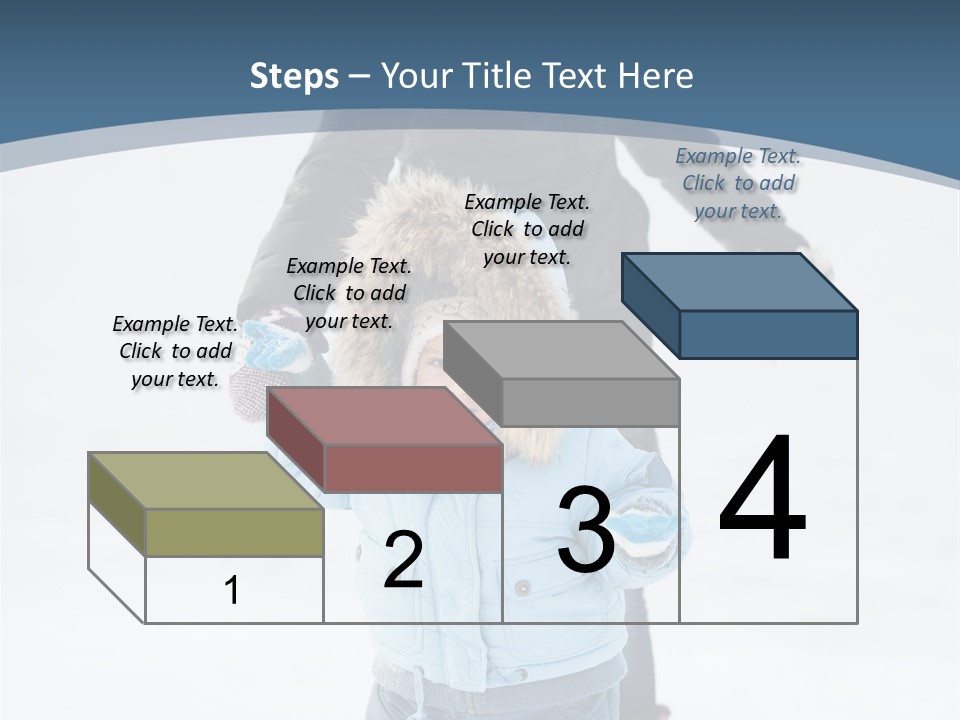 A Woman And A Child Playing In The Snow PowerPoint Template