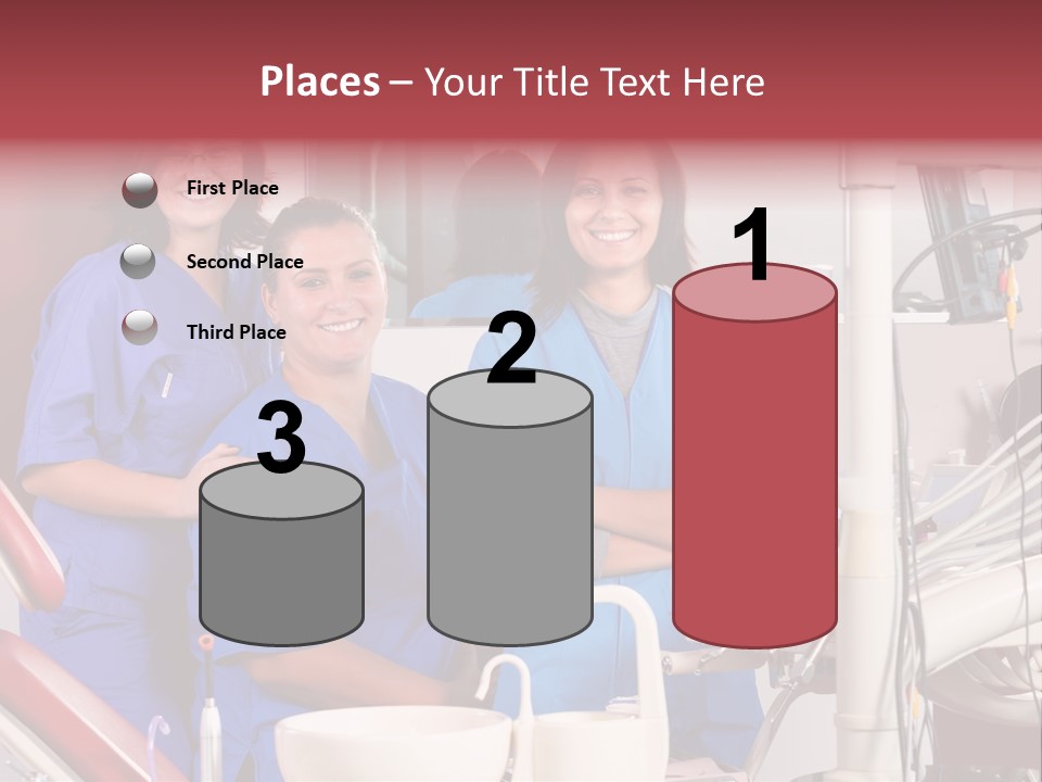 A Group Of Women In Scrubs Standing Next To Each Other PowerPoint Template