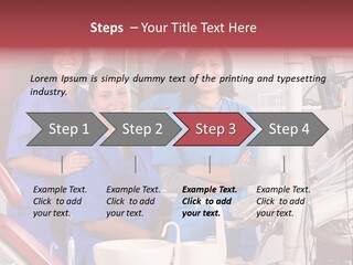 A Group Of Women In Scrubs Standing Next To Each Other PowerPoint Template
